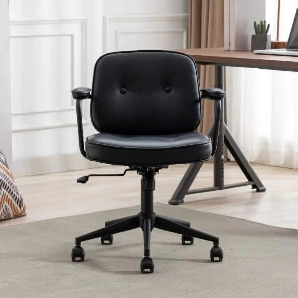 Beige Linen Fabric Armless Office Chair with Wheels N262