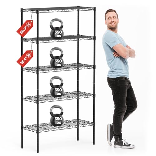 4-Shelf Adjustable Metal Wire Storage Shelving Unit G4034