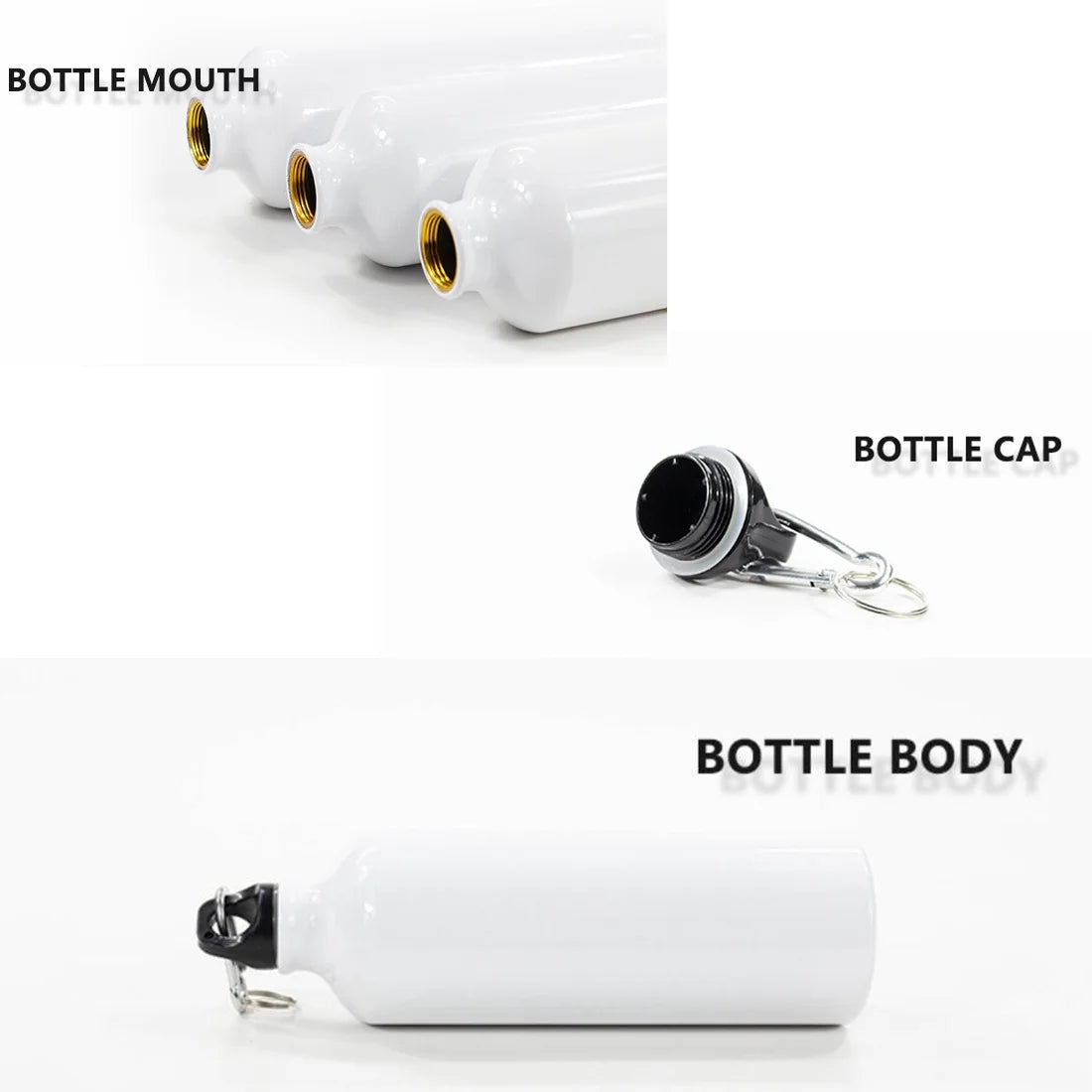 50pcs 500ml Aluminium Water Bottle White Q869037