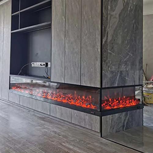 Electric Fireplace L-shaped Corner Decorative Embedded Simulation 3D Flame With Remote Control H499