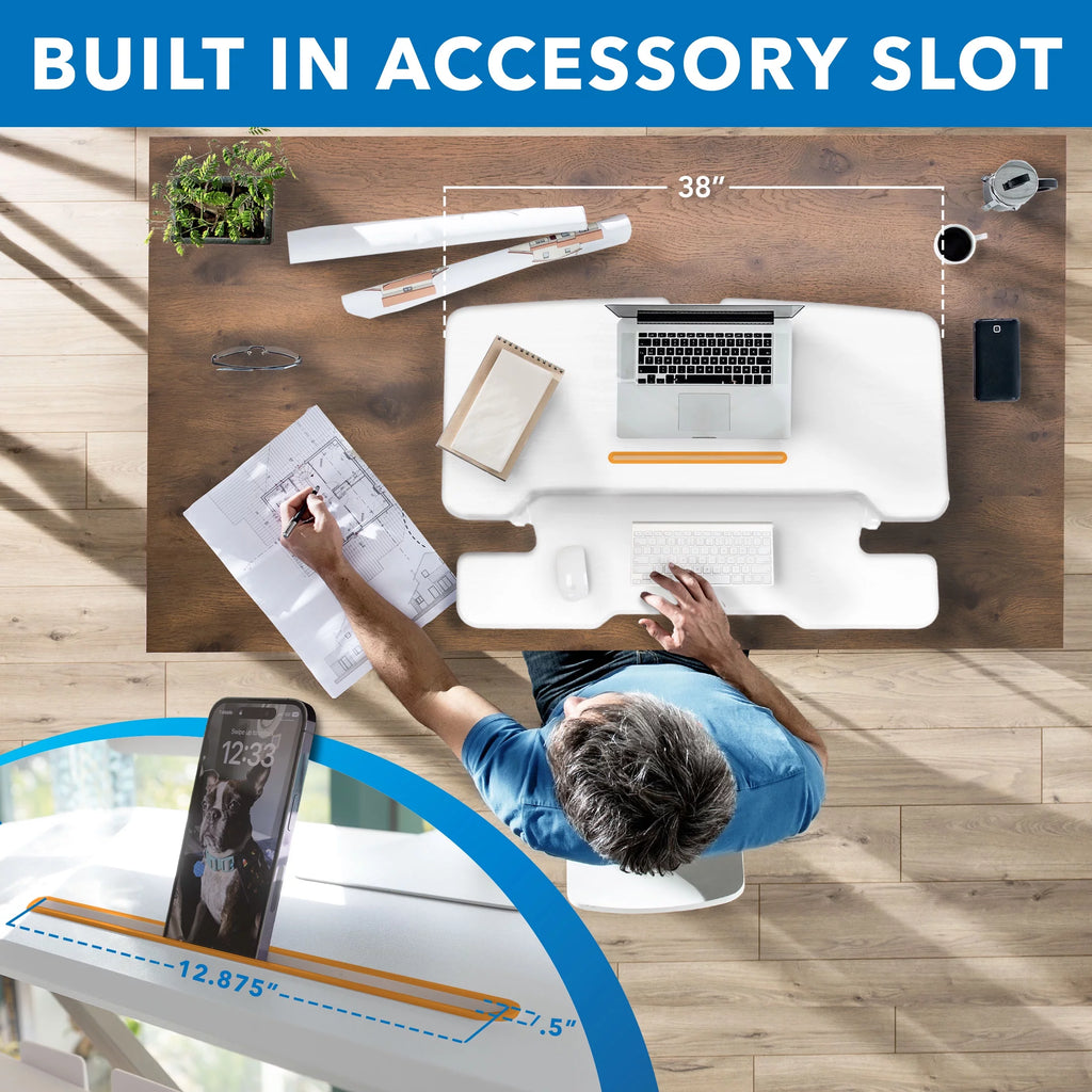 Extra Wide Sit Stand Desk Converter L493678