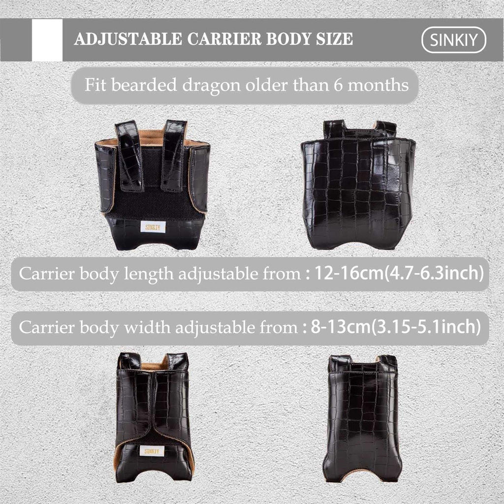 Bearded Dragon Sling Carrier Leather Reptile Pouch V6320
