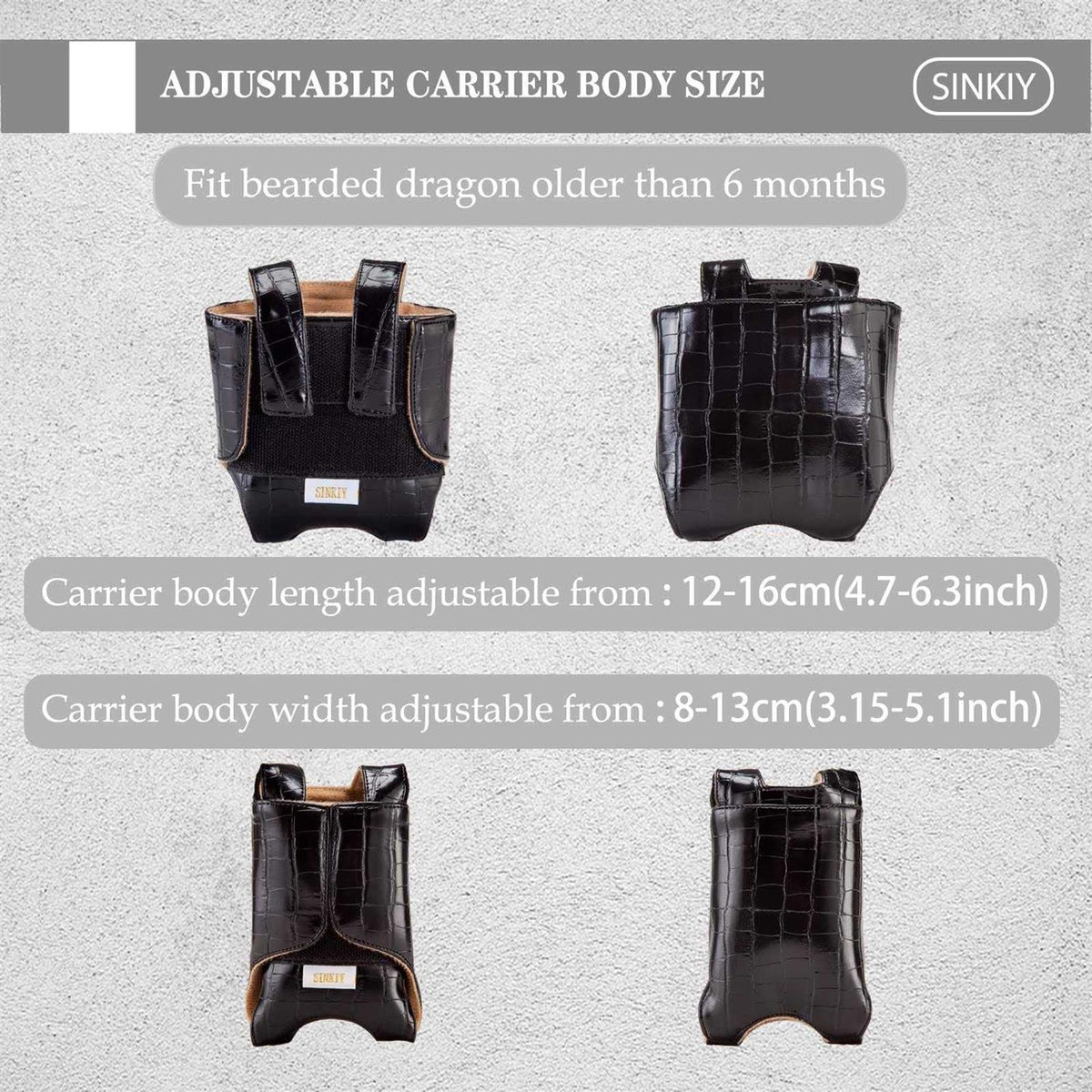 Bearded Dragon Sling Carrier Leather Reptile Pouch V6320