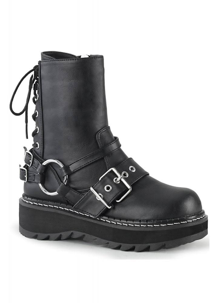 Black Vegan Leather Boots L6702