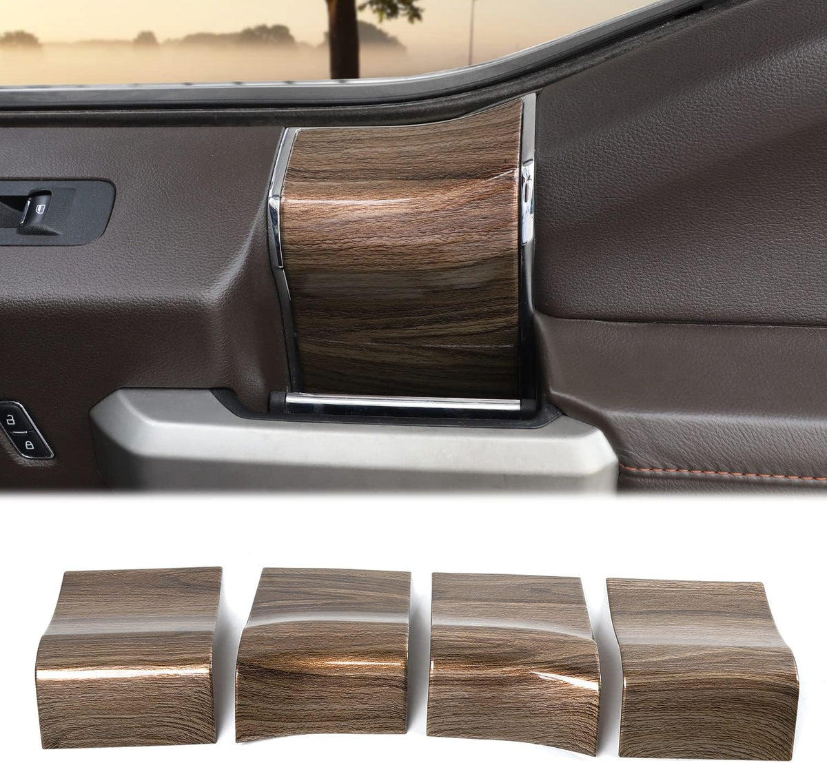 Red Carbon Fiber Interior Door Handle Panel Trim Cover Accessories Pack of 2 S58888