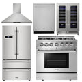 36 Propane Dual Fuel Range, Range Hood, Refrigerator, Dishwasher, Wine Cooler I693687