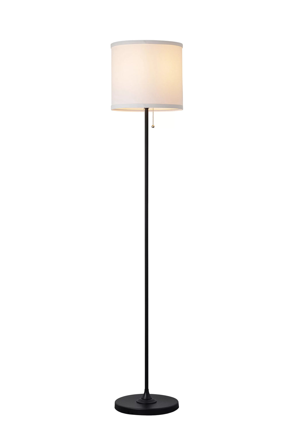 56.5" Shaded Floor Lamp with White Fabric Shade P32565