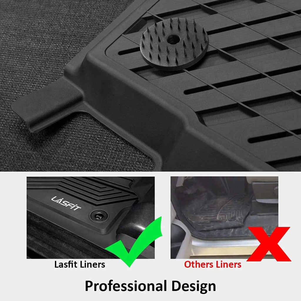 Black All Weather TPE Car Floor Liners Front and Rear Row Z114