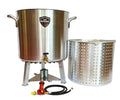 120 Quart Powered Seafood Boiler Steamer with Basket and Lid O839341