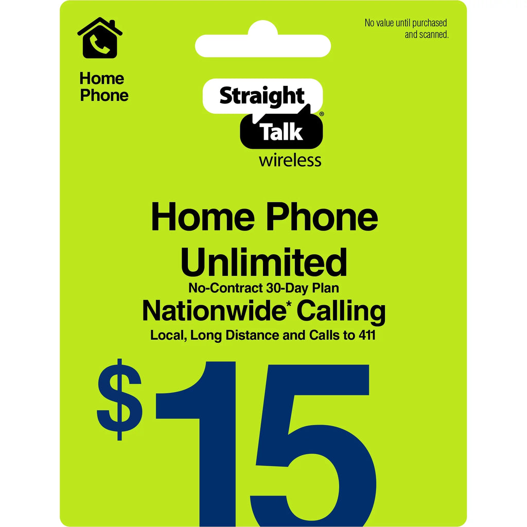 $15 Home Phone Unlimited 30-Day Plan S3728