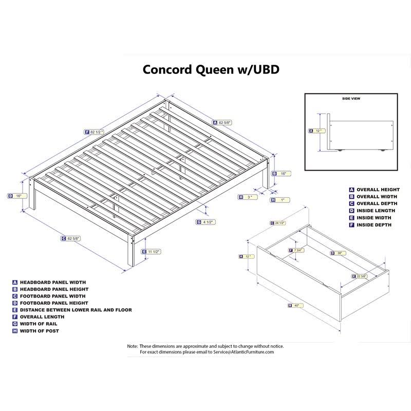 Queen Flat Panel Foot Board with 2 Bed Drawers V886184