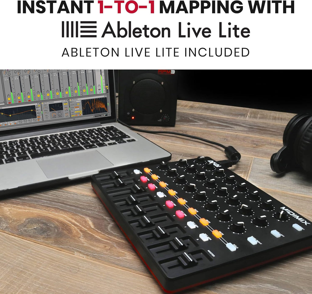 USB MIDI Controller Mixer with Assignable Faders, 24 Knobs, 16 Buttons C50601