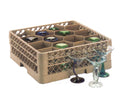 Beige 12 Compartment Glass Rack with 3 Extenders J5628