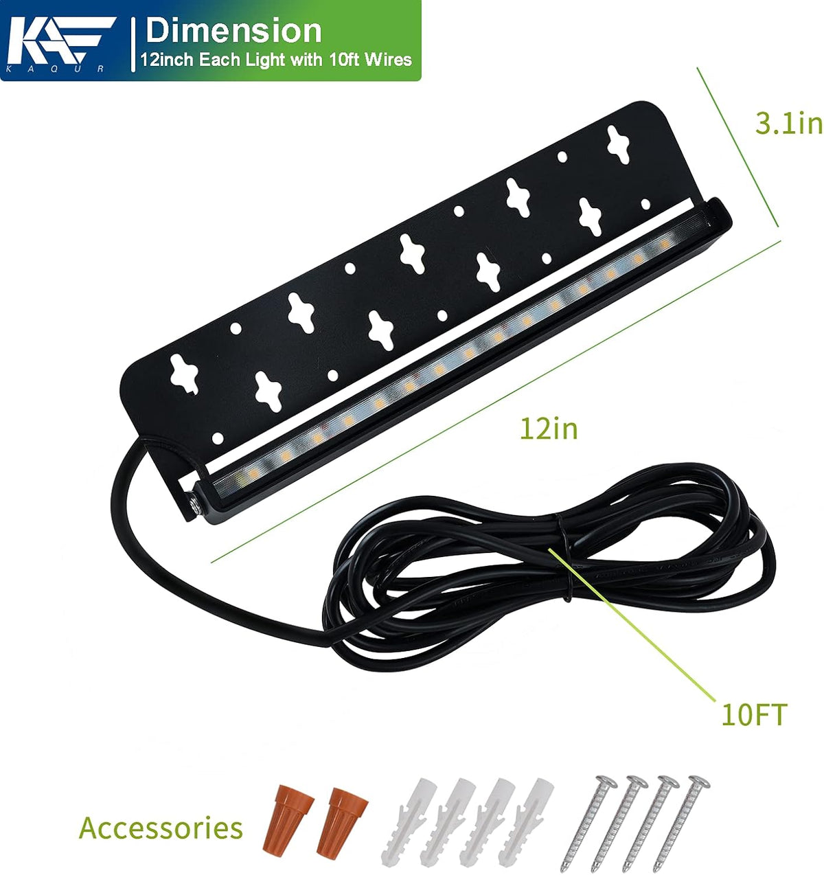 12 Inch 3W LED Integrated Hardscape Paver Lighting, 12V AC/DC Low Voltage Landscape Lights, IP65 Outdoor Step Light, 2700K Soft White, 8-Pack C31593
