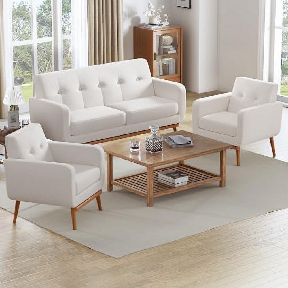 Fabric Accent Chair Button Tufted Upholstered Arm Chair I988