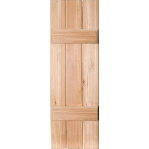 12 in. x 57 in. Unfinished Western Red Cedar Board and Batten Shutters Pair U33017