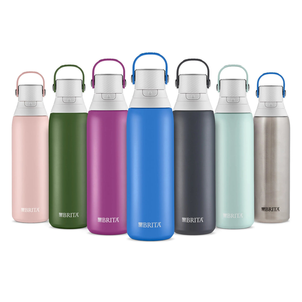 20 oz Stainless Steel Filtered Insulated Water Bottle with Straw H227878