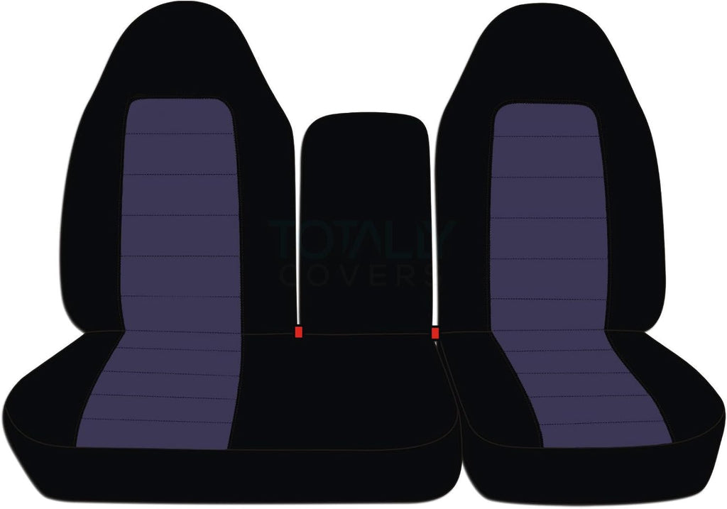 Black & Charcoal Two-Tone Front 40/60 Split Bench Truck Seat Covers S5138