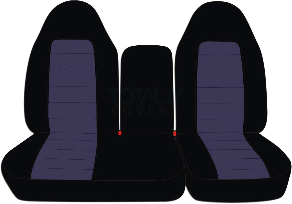 Black & Charcoal Two-Tone Front 40/60 Split Bench Truck Seat Covers S5138