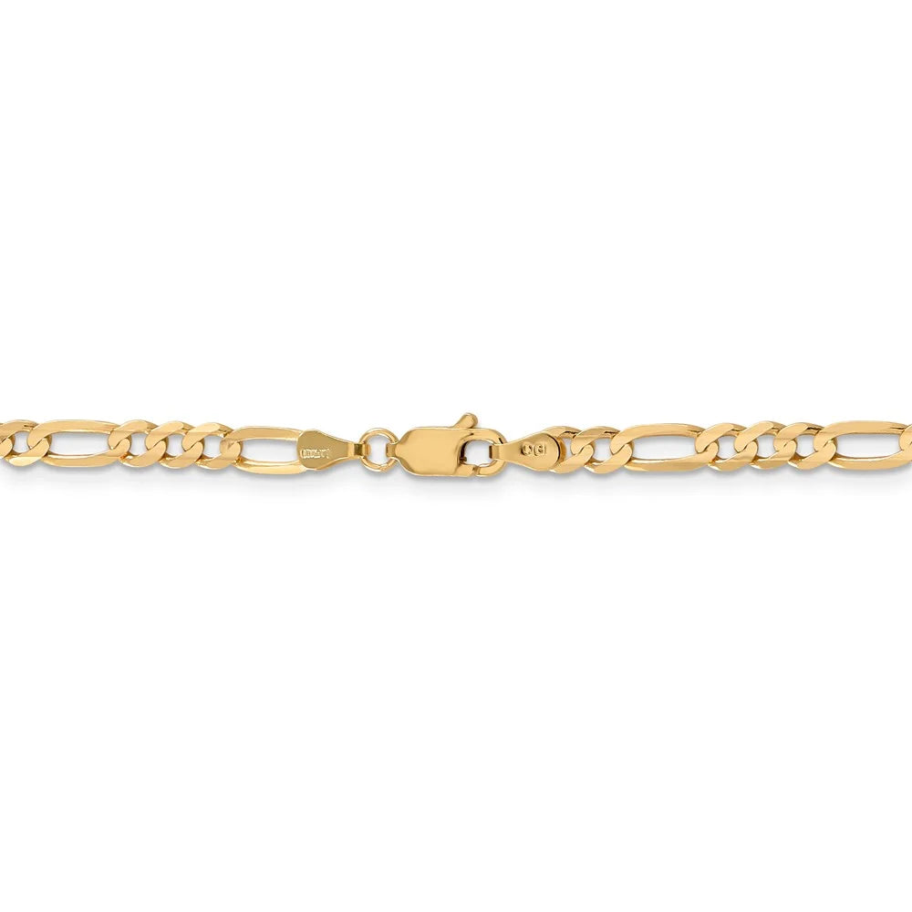14kt Yellow Gold 4mm Open Figaro Chain 16 inch Lobster Clasp J53302