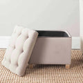 Beige Tufted Storage Ottoman Q2699