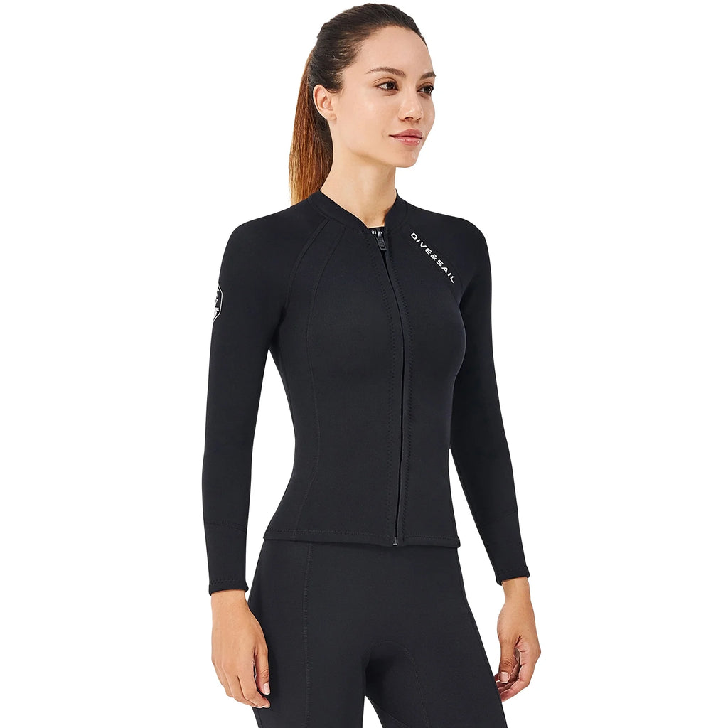 2mm Neoprene Front Zipper Wetsuits Jacket Long Sleeves E661