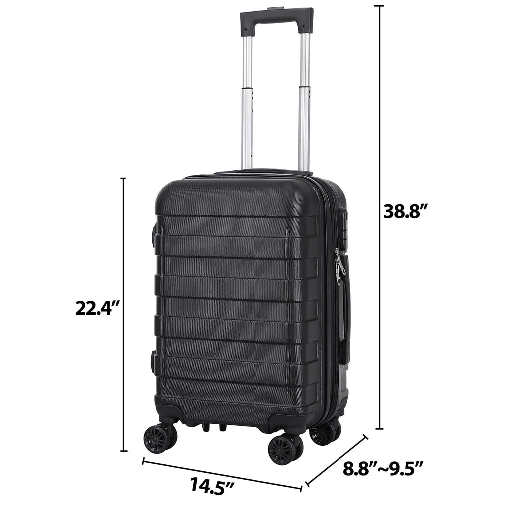 22-inch Hardside Expandable Spinner Luggage Black R27411