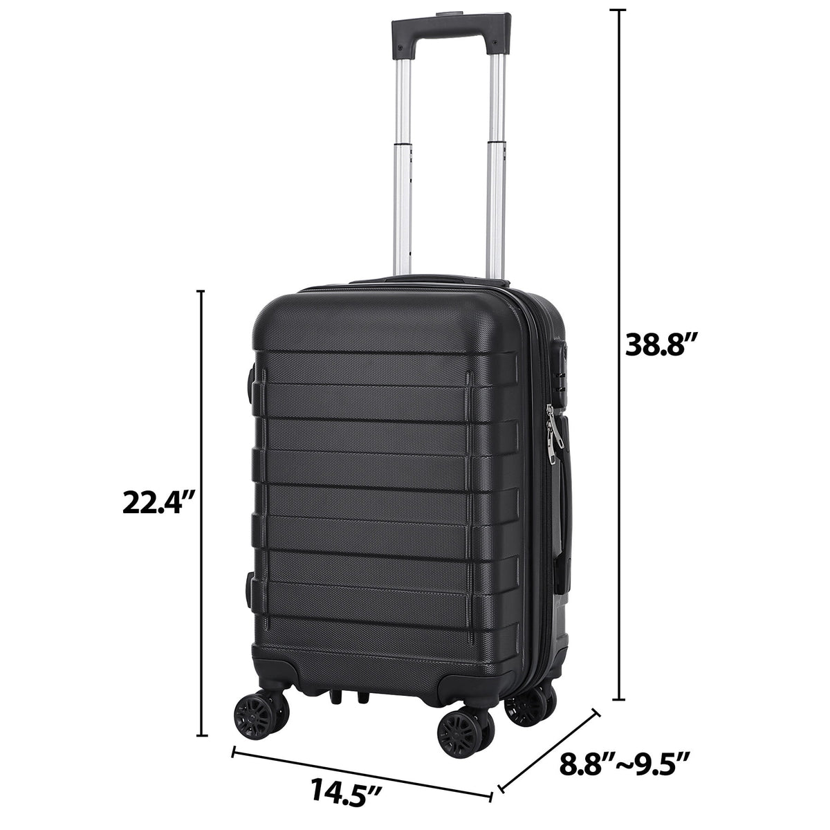 22-inch Hardside Expandable Spinner Luggage Black R27411