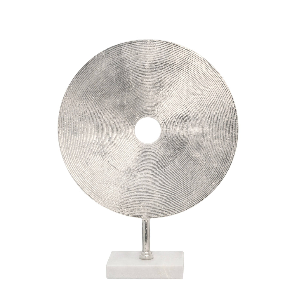 Silver Disc on Marble Base H96371