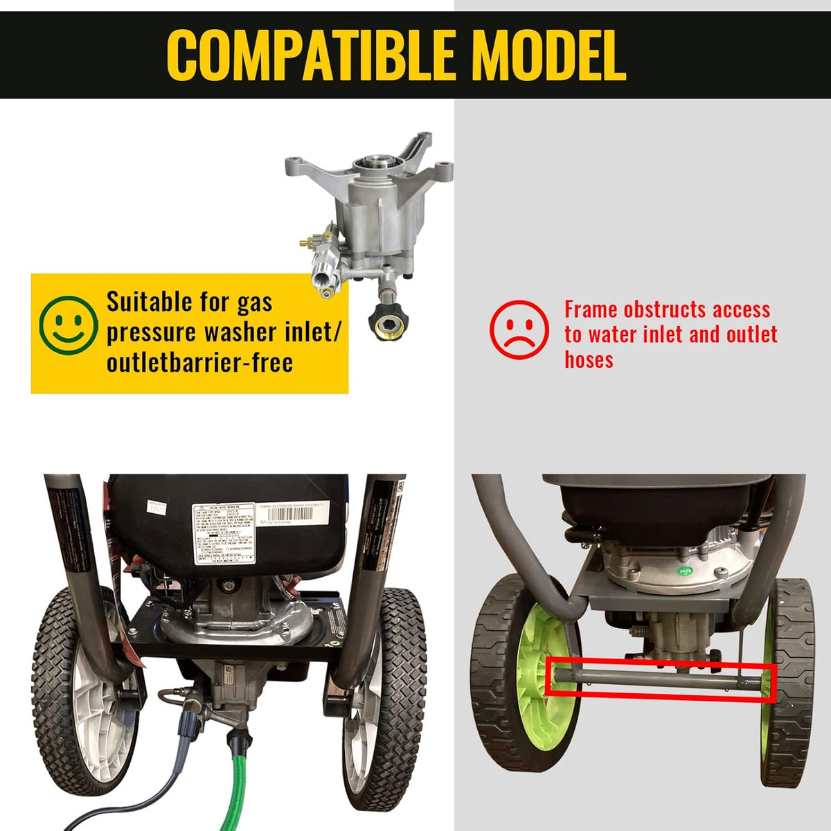 Vertical 3200 PSI Pressure Washer Pump with 7/8 Shaft 2.4 GPM G79697