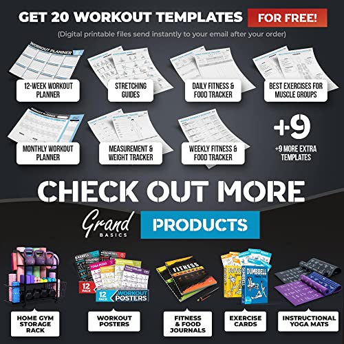 12-PACK Laminated Large Workout Poster Set with Exercise Charts J651