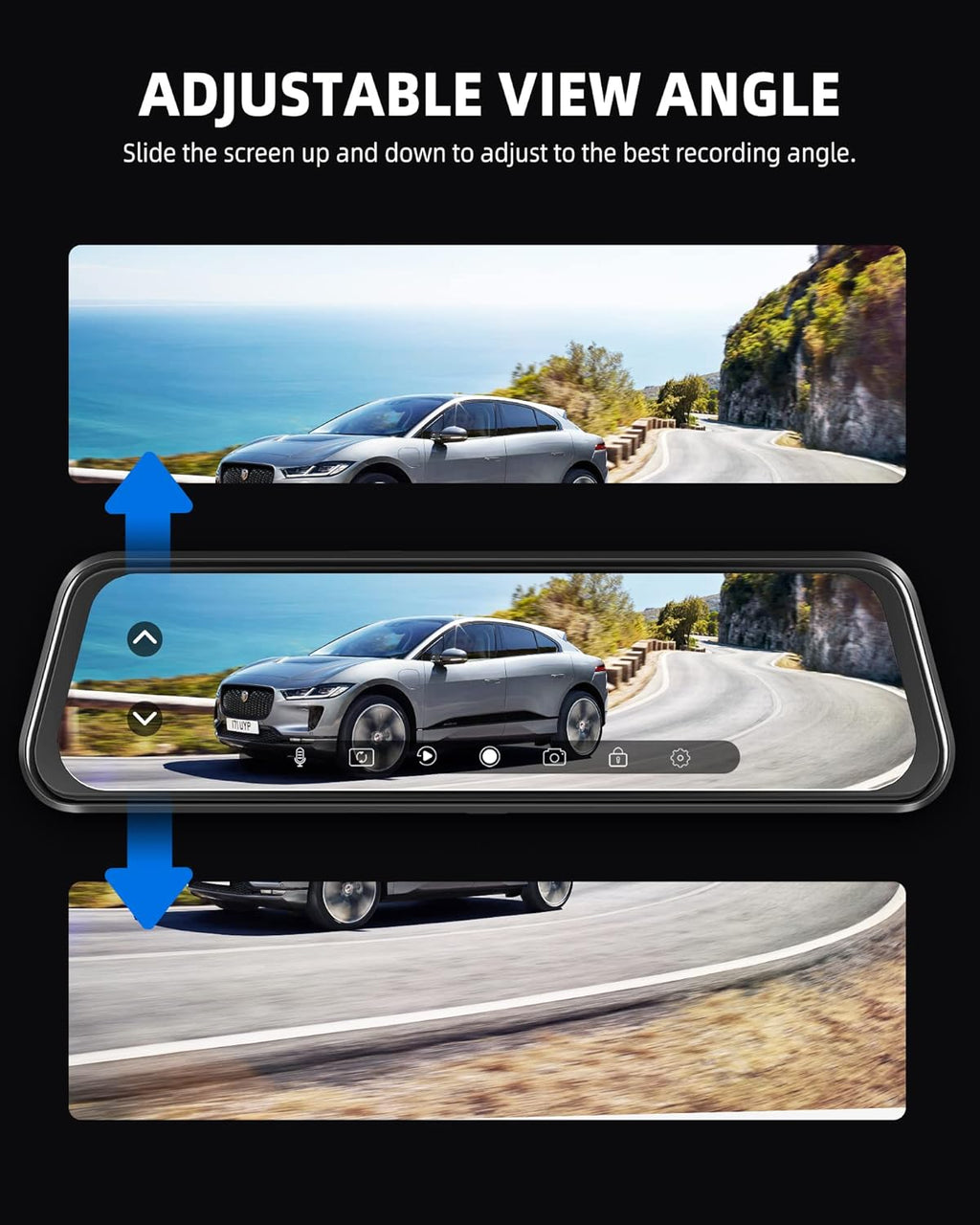 10'' Touch Screen 3 Channel Mirror Dash Cam B398