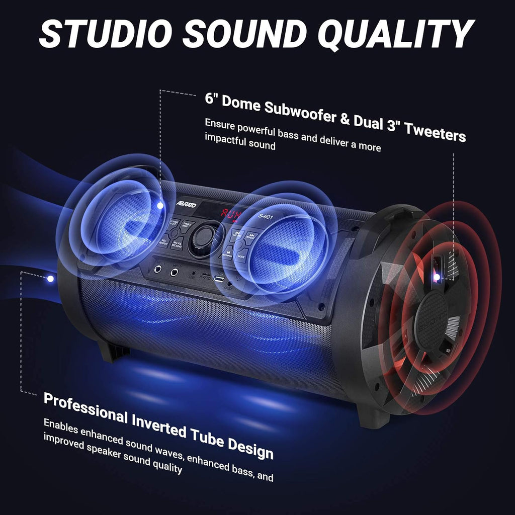 Portable Karaoke Machine with 6 Subwoofer Bluetooth Speaker, 3 Microphones K5888