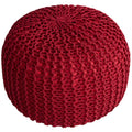 18" Chunky Hand-Knit Round Ottoman Pouf L126576