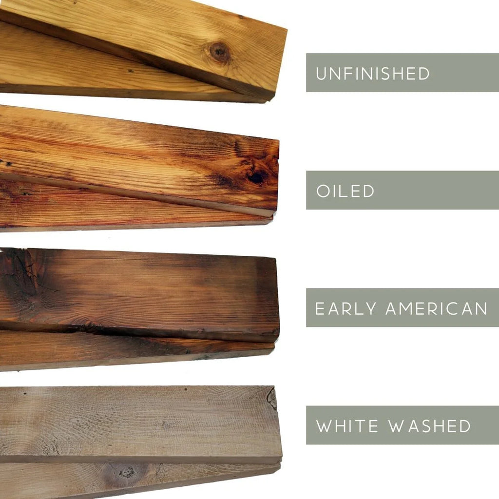 Reclaimed Wood Mantel Shelf with Steel Angle Brackets Q469251