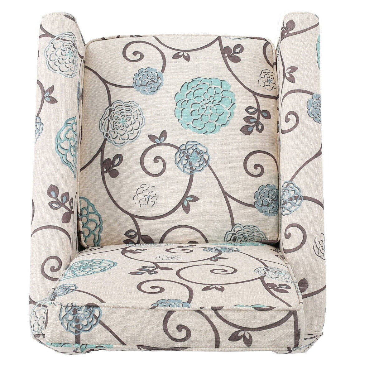 White and Blue Fabric Recliner Z45221