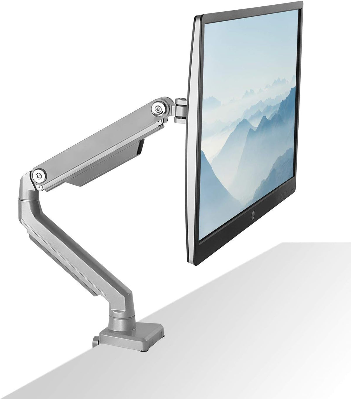 Single Monitor Arm Mount Desk Stand Full Motion Height Adjustable Articulating Mechanical Spring Arm Fits 24 27 29 30 32 Inch VESA Compatible Computer Screen C-Clamp and Grommet Base B51990