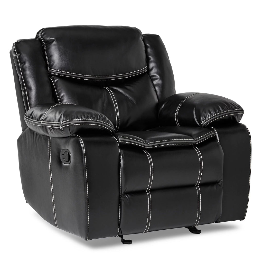 Black Faux Leather Upholstered Reclining Chair K36871