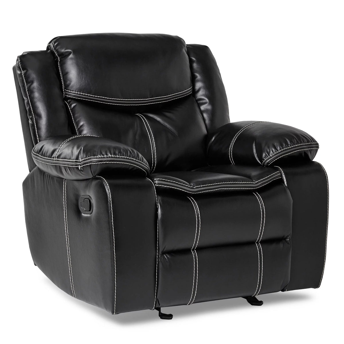 Black Faux Leather Upholstered Reclining Chair K36871