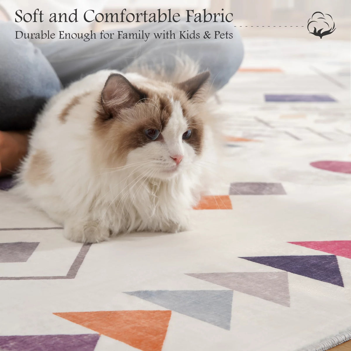 Beige Colorful 5x7 Washable Non Slip Area Rug A836