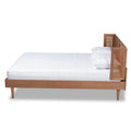 King Size Wood and Synthetic Rattan Platform Bed F83231