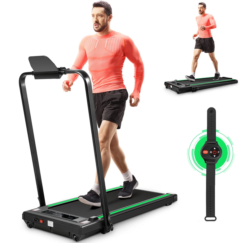 4 in 1 Under Desk Treadmill 2.5HP 300 lbs Capacity Black Green X401