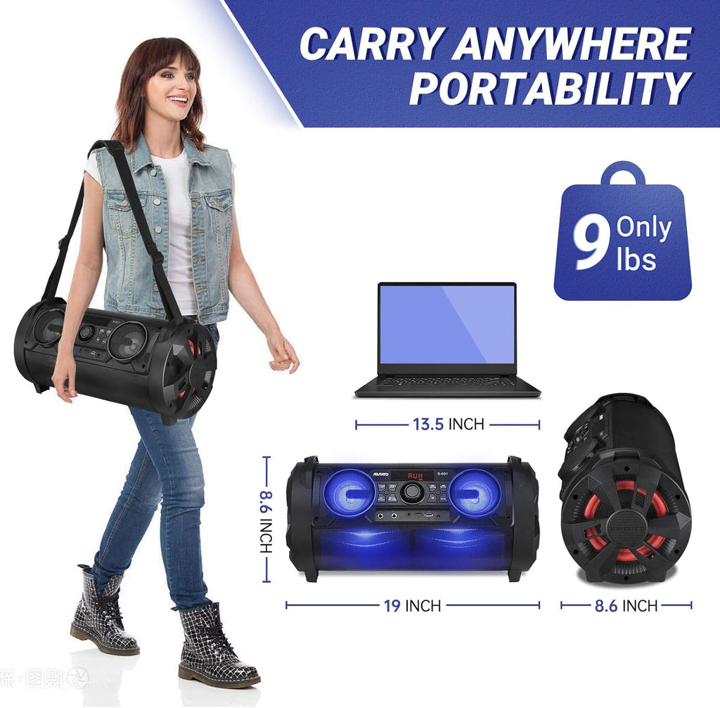 Portable Karaoke Machine with 6 Subwoofer Bluetooth Speaker, 3 Microphones K5888