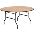 60-Inch Round Wood Folding Banquet Table B49785