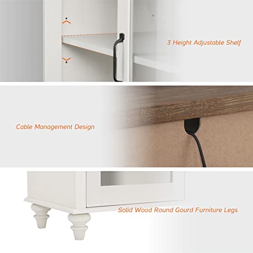 Off White Sideboard Cabinet with Glass Door and Drawer X167772