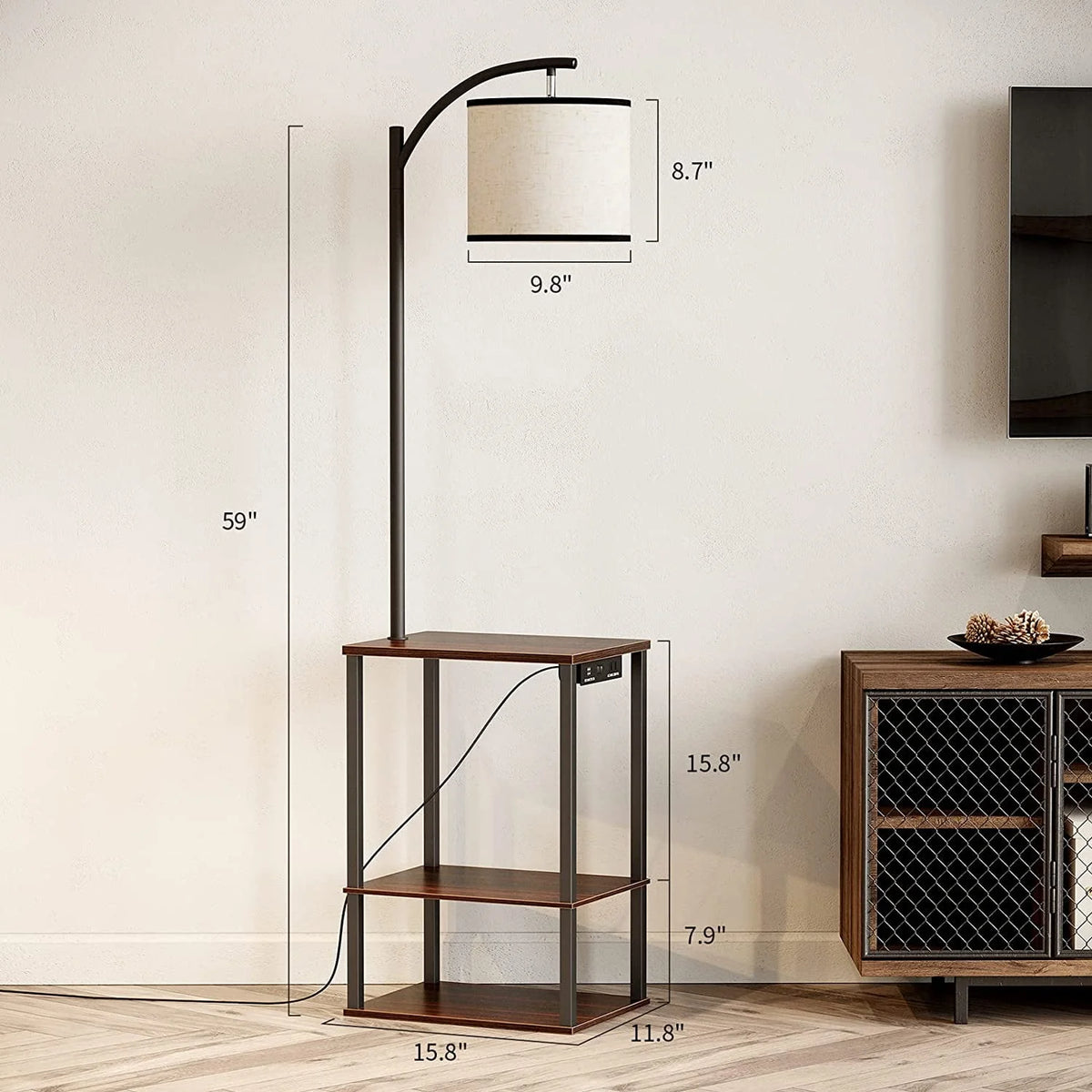 Floor Lamp with Table and USB Port R36305
