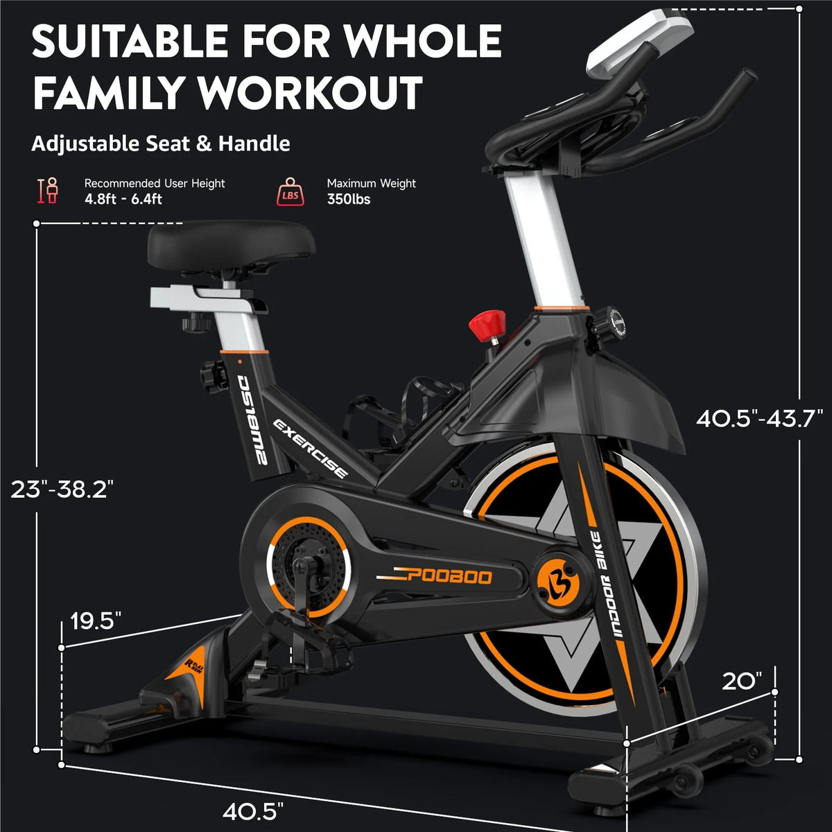 Indoor Cycling Bike Stationary Magnetic Resistance 35lbs Flywheel E5649