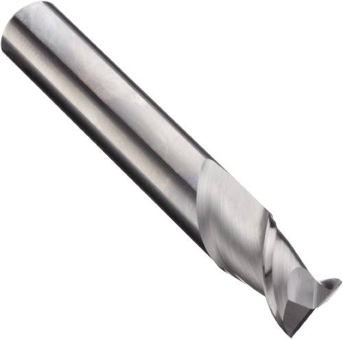 Carbide Square Nose End Mill, Uncoated (Bright) Finish, 45 Degree Helix, 2 Flutes, 2. H739