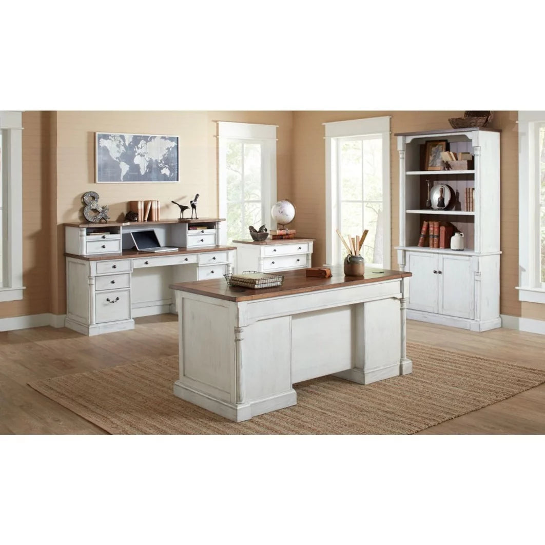 White 3 Drawer Rustic Wood File Cabinet H210