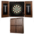 Brown Solid Wood Dartboard Cabinet Set Q5767